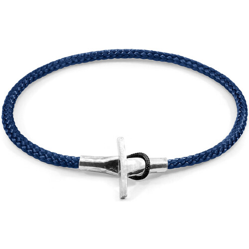 Montres & Bijoux Homme Bracelets Tableaux / toiles Bracelet Cambridge Argent Et Corde Bleu