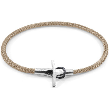 Polo Ralph Laure Homme Bracelets Anchor & Crew Bracelet Cambridge Argent Et Corde Marron