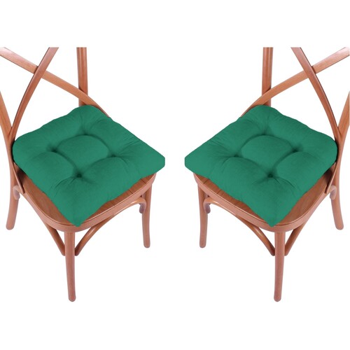 Maison & Déco Galettes de chaise M'dco Lot de 2 Galette de chaise Color Vert