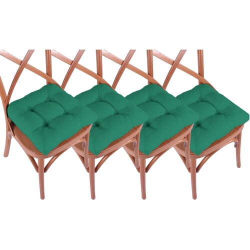 Maison & Déco Galettes de chaise M'dco Lot de 4 Galette de chaise Color Vert
