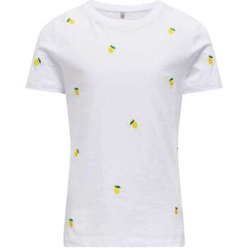 Vêtements Fille T-shirts manches courtes Only 162139VTPE24 Blanc