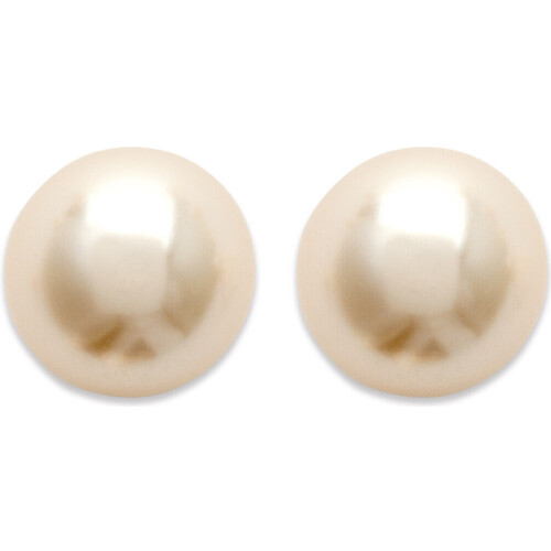 Montres & Bijoux Femme Boucles d'oreilles Brillaxis Puce  perle diamètre 6 mm Jaune