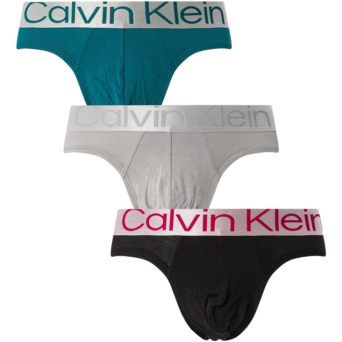 Sous-vêtements Homme Slips Calvin Klein Jeans Lot de 3 slips en acier reconsidérés Multicolore