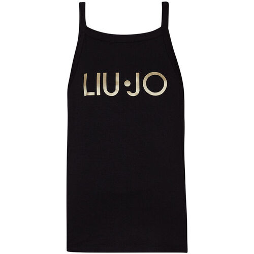 Vêtements Femme T-shirts manches courtes Liu Jo Débardeur avec logo Noir