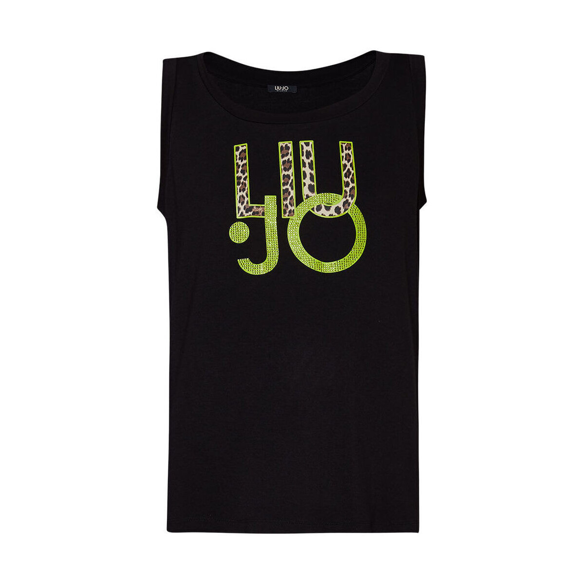 Vêtements Femme Tops / Blouses Liu Jo Top avec logo animalier et strass Noir