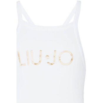 Vêtements Femme Abercrombie & Fitch Schwarz geblümtes T-Shirt mit abgerundetem Saum und Logo Liu Jo Débardeur avec logo Blanc