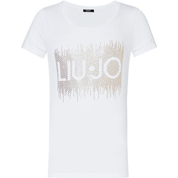 Vêtements Femme T-shirts Lace-up & Polos Liu Jo T-shirt avec strass Blanc