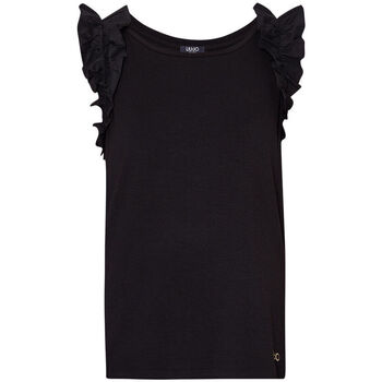 Vêtements Femme T-shirts manches courtes Liu Jo T-shirt avec fronces Noir