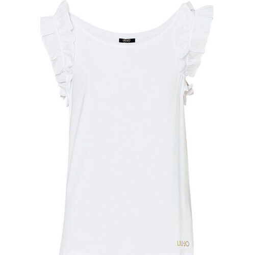 Vêtements Femme T-shirts Lace-up & Polos Liu Jo T-shirt avec fronces Blanc