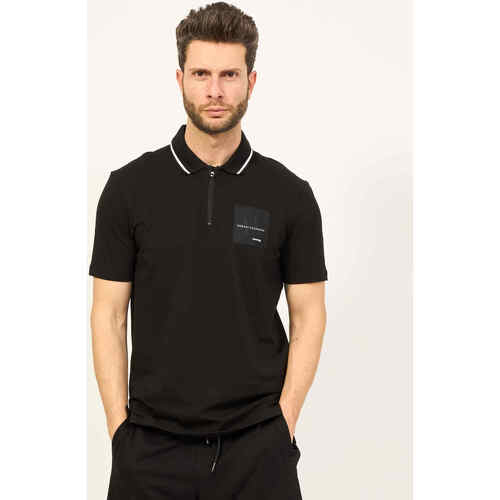 Vêtements Homme T-shirts & Polos EAX Polo  coupe classique en coton biologique Noir