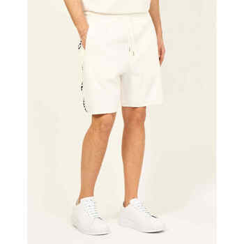 Vêtements Homme Shorts / Bermudas EAX AX Bermuda en tissu jacquard avec bande logo Blanc
