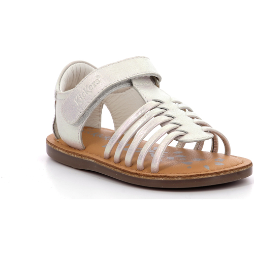 Chaussures Fille Rose is in the air Kickers Divslim Blanc