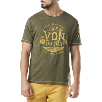 Vêtements Homme Cest lesprit pionnier dun artiste américain surnommé Von Dutch T-shirt coton col rond Kaki