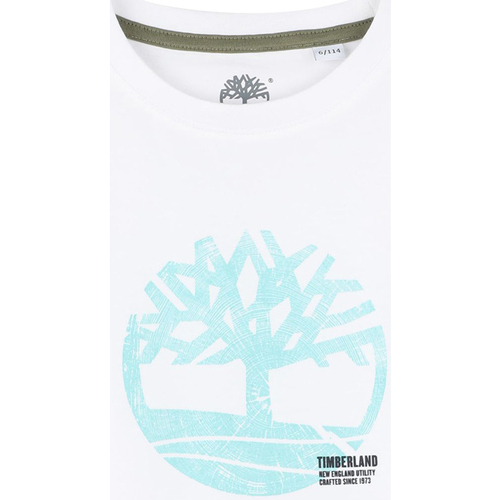 Vêtements Garçon T-shirts & Polos This Timberland Tee-shirt coton col rond Blanc