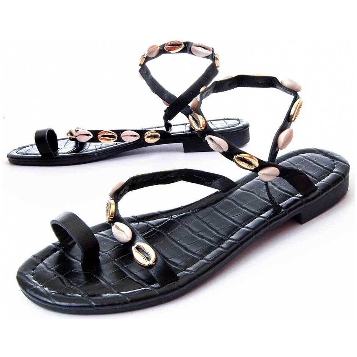 Chaussures Femme Sandales et Nu-pieds Leindia 87338 Noir