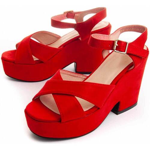 Chaussures Femme Sandales et Nu-pieds Leindia 88203 Rouge