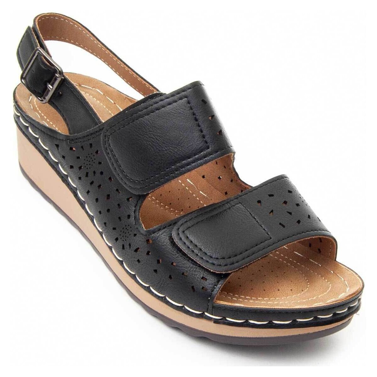 Chaussures Femme Sandales et Nu-pieds Leindia 89073 Noir