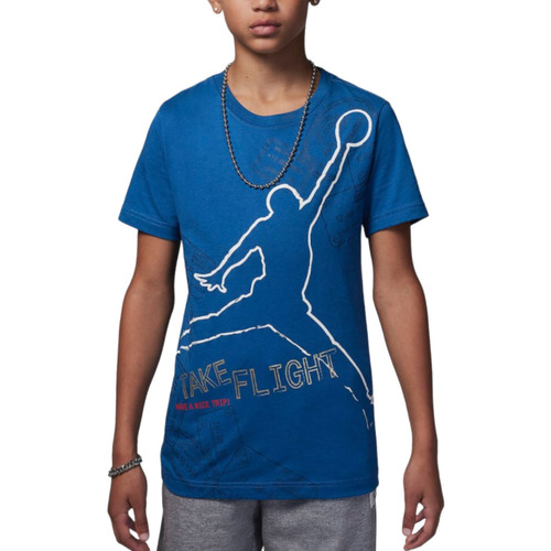 Vêtements Garçon T-shirts manches courtes zip Nike 95D006 Bleu