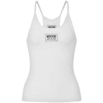 Vêtements Femme Débardeurs / T-shirts logo-print manche Moschino  Blanc