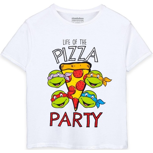 Vêtements Garçon T-shirts manches courtes Teenage Mutant Ninja Turtles Life Of The Pizza Party Blanc