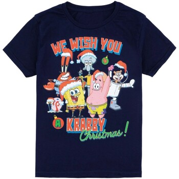Vêtements Enfant T-shirts manches courtes Spongebob Squarepants Krabby Christmas Bleu