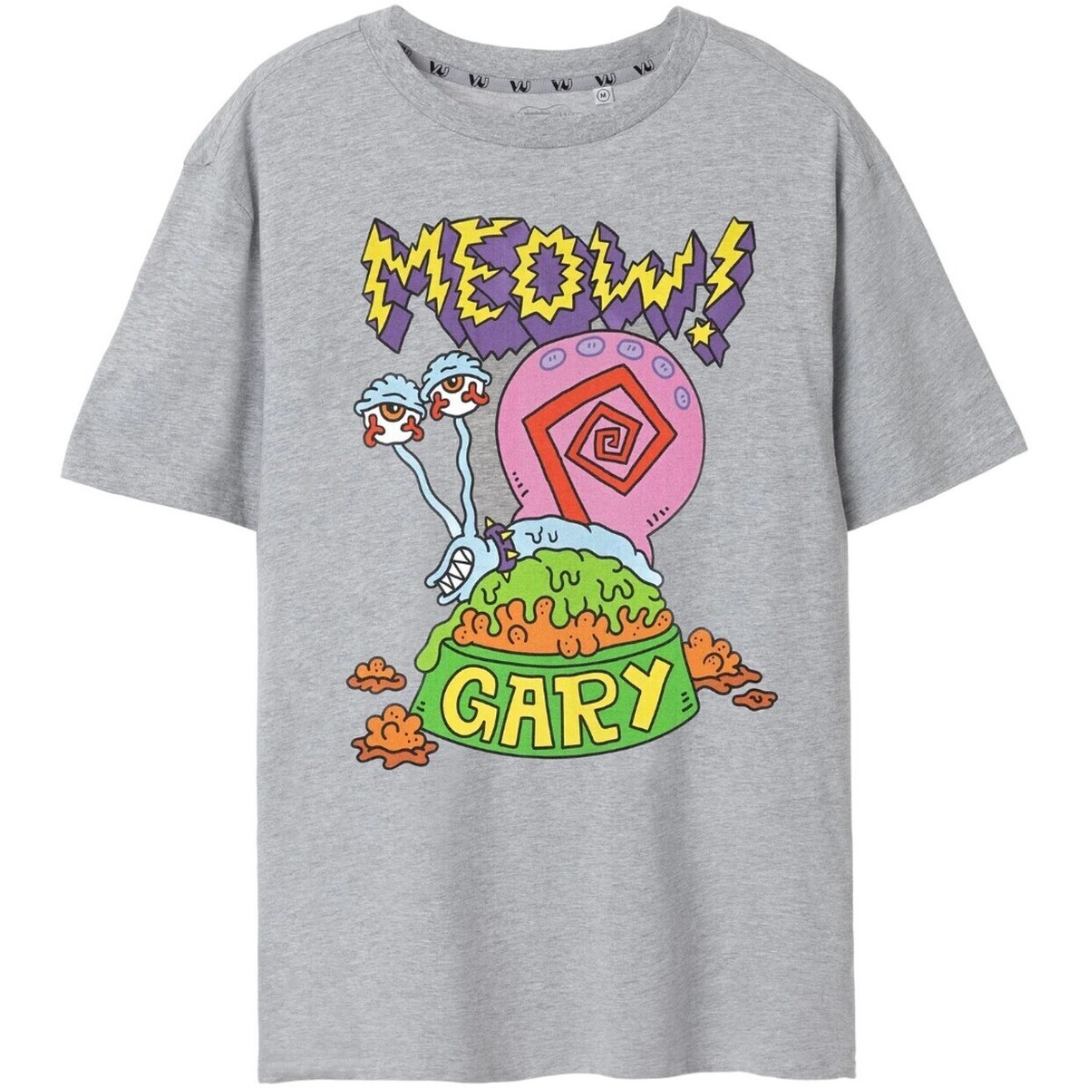 Vêtements Homme T-shirts manches longues Spongebob Squarepants Meow Gris