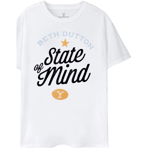 Vêtements Femme T-shirts manches longues Yellowstone Beth Dutton State Of Mind Blanc
