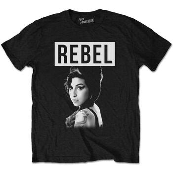 Vêtements T-shirts manches longues Amy Winehouse Rebel Noir