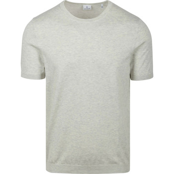 Vêtements Homme T-shirt Rayures Marine Blue Industry Knitted T-Shirt Melanger Ecru Beige