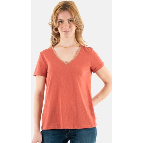 Vêtements Femme T-shirts manches courtes Gilet Femme 40 - T3 - L Rouge manuel_12325 Rose