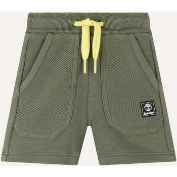 Vêtements Garçon Shorts stretch / Bermudas Timberland Bermuda en molleton texturé  pour enfant Vert
