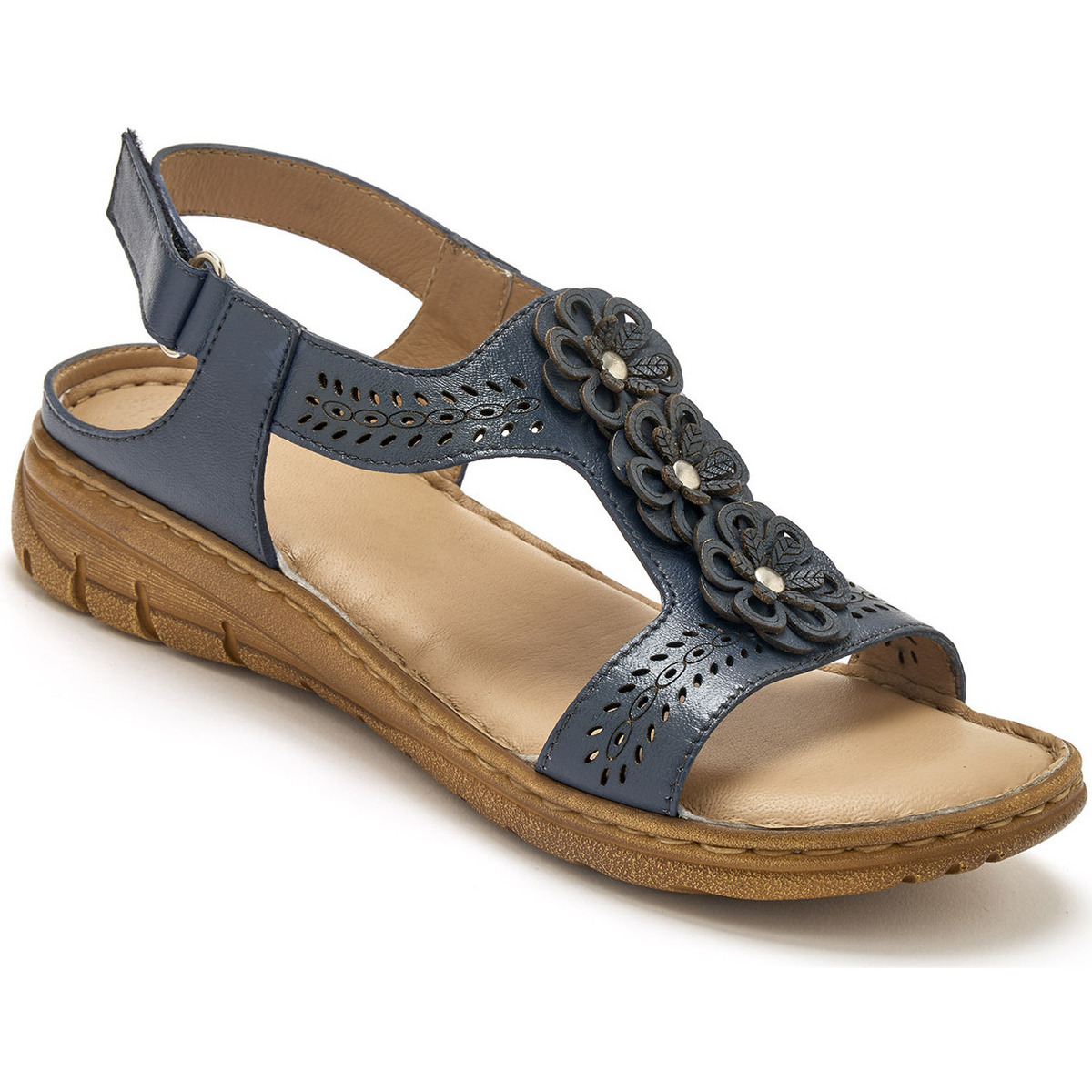 Chaussures Femme Tige : Cuir Pediconfort Sandales fantaisie cuir Bleu