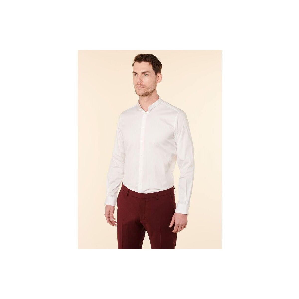 Vêtements Homme Chemises manches longues Jerem CHEMISE EN POPELINE DE COTON - SLIM FIT Blanc