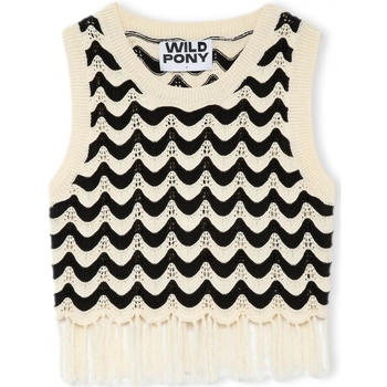 Vêtements Femme T-shirts & Polos Wild Pony Top 10700 - Black/White Beige