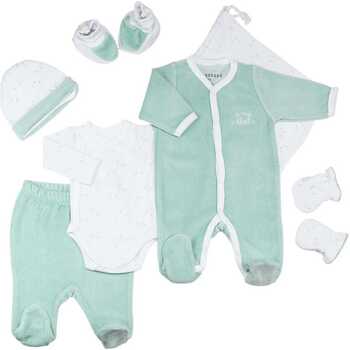 Vêtements Enfant Pyjamas / Chemises de nuit Trois Kilos Sept Trousseau de naissance  - Mon chaton (7 pièces) Vert