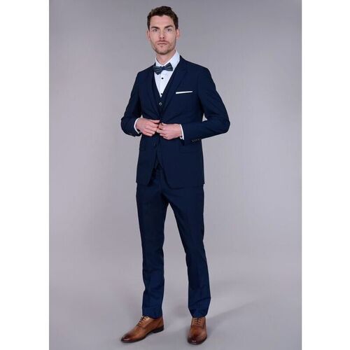 Vêtements Homme Vestes de costume Jerem VESTE DE COSTUME AJUSTÉE EN TOILE TECHNIQUE STRETCH Bleu