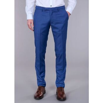 Vêtements Homme Pantalons de costume Jerem PANTALON DE COSTUME AJUSTÉ À MICRO-MOTIF Bleu