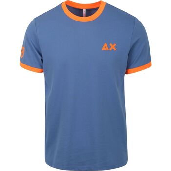 Vêtements Homme Coco & Abricot Sun68 T-Shirt Grandes Rayures Bleu Bleu