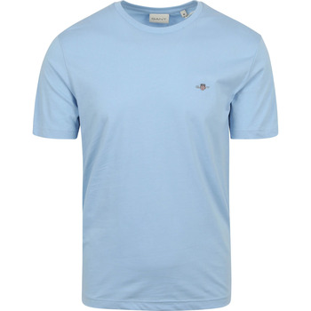 Vêtements Homme The Happy Monk Gant T-shirt Shield Logo Light Blue Bleu