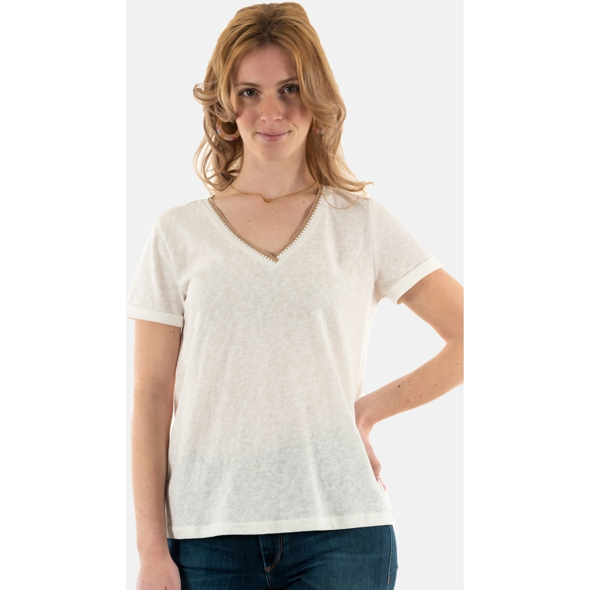 Vêtements Femme T-shirts manches courtes Grace & Mila manuel_12325 Blanc