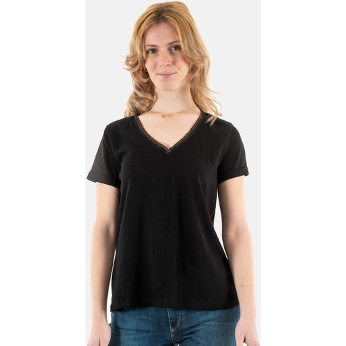 Vêtements Femme T-shirts manches courtes Parures de lit manuel_12325 Noir