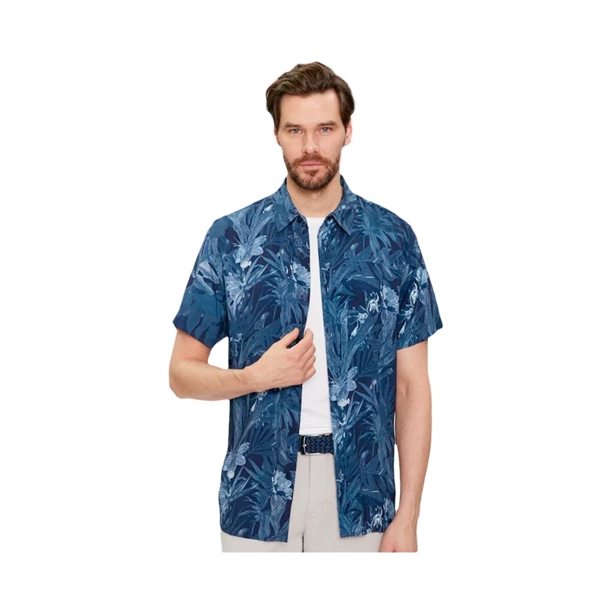 Vêtements Homme T-shirts manches courtes Guess floral Bleu