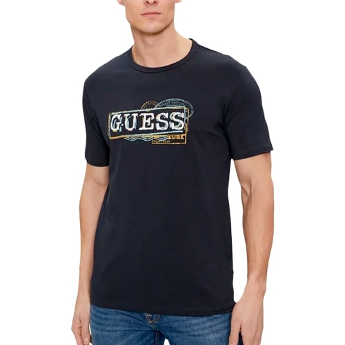 Vêtements Homme T-shirts manches courtes Guess Roxo West coast 1981 Noir