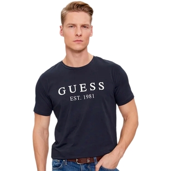 Vêtements Homme T-shirts manches courtes Guess EST 1981 Bleu
