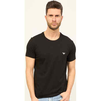 Emporio Armani T-shirt à col rond homme  avec logo Noir