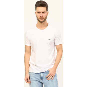 Vêtements Homme T-shirts & Polos Emporio Armani T-shirt à col rond homme  avec logo Blanc