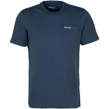 Vêtements Homme T-Shirt Con Stampa Verde Scuro Cotone Barbour  Bleu