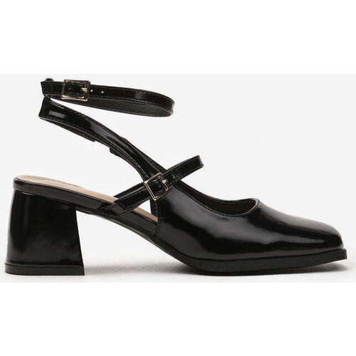 Chaussures Femme Escarpins Vera Collection Escarpins avec doubles brides talon ouvert, Noir Noir