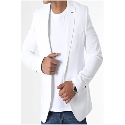Vêtements Homme Vestes / Blazers Kebello Veste lin  H Blanc