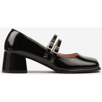 Chaussures Femme Escarpins Vera Collection Escarpin avec double brides bout carré, Noir Noir
